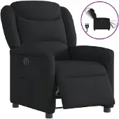 vidaXL Fauteuil verstelbaar elektrisch stof zwart