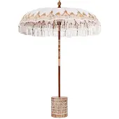 vidaXL Balinese parasol met basis Crème 185 x 185 x 260 cm Katoen