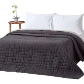 Homescapes Gewatteerde sprei van 100% katoen, zwart/grijs, 150 x 200 cm