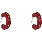 Go Dutch Label Oorknoppen 2 Lines Earring Rood