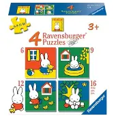 Ravensburger nijntje. vier puzzels -6+9+12+16 stukjes - kinderpuzzel