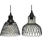 Décoris Hanging light ijzer D15-H15 cm zwart