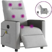 vidaXL Massagestoel elektrisch verstelbaar stof wolk grijs