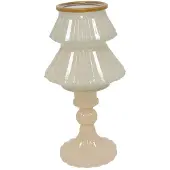 Countryfield Kandelaar boom crème Ø10,5xH18,5cm crème Glas Kandelaar