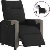 vidaXL Fauteuil verstelbaar elektrisch stof zwart