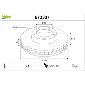 Valeo 673337 Remschijf