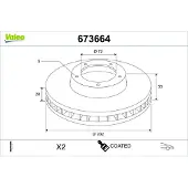 Valeo 673664 Remschijf