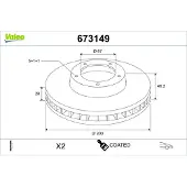 Valeo 673149 Remschijf