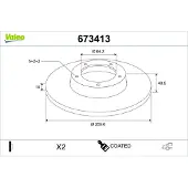 Valeo 673413 Remschijf