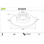 Valeo 673375 Remschijf