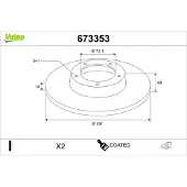 Valeo 673353 Remschijf