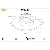 Valeo 673454 Remschijf