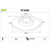 Valeo 673452 Remschijf