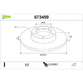 Valeo 673459 Remschijf
