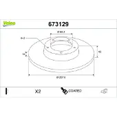 Valeo 673129 Remschijf