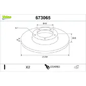 Valeo 673065 Remschijf