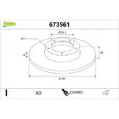 Valeo 673561 Remschijf
