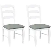 vidaXL Eetkamerstoelen met kussens 2 stuks wit massief hout rubber