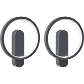 Beliani BLIES - Set van 2 LED wandlampen - Zwart - Aluminium