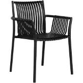House Nordic Tuinstoel Tulsa - Zwart - Zithoogte 45,5cm - Set van 4