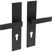 Intersteel Deurkruk Amsterdam op schild profielcilindergat 72mm - mat zwart