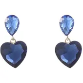 Go Dutch Label Oorknoppen Heart Stone Dangle Goud Blauw