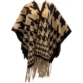 Giuliano winter poncho - Made in italy - Poncho - Bruin ruit