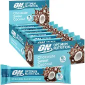 Optimum Nutrition Eiwitrepen chocolade & zoete kokos 720 g (12 repen)