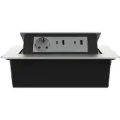 Livolo Stekkerdoos | Pop-Up | Zilver | 3 | Push | Inbouw | Dubbele USB/USB-C