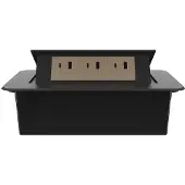 Livolo Stekkerdoos | Pop-Up | Zwart | Push | Inbouw | USB & USB-C | Goud