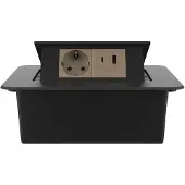 Livolo  | Zwart | 2 | Pop-Up Stekkerdoos | Push | Inbouw | Stopcontact