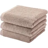 Aquanova handdoek London - 55x100 cm - Set van 3 - Nougat