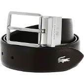 Lacoste Leren riem Elegance Punch Plain Leather Belt W95 Marron Noir donkerbruin