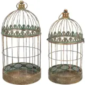 Esschert Design Aged Metal Vogelkooi - set van 2