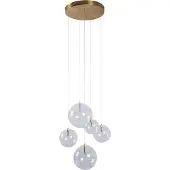 Atmooz Camau 5 hanglamp – G4 – Industrieel design – Geschikt voor woonkamer/slaapkamer/eetkamer – Plafondlamp – Zwart – Hoogte 140 cm – Metaal en glas