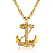 Mendes Goudkleurige anker kettinghanger van Jewelry