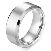 Mendes Wolfraam herenring 8mm Zilver-21.5mm