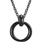 LGT JWLS LGT Jewels Dubbele Cirkel kettinghanger RVS Zwart
