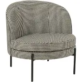 J-Line zetel Pied-De-Poule - ijzer - zwart/wit