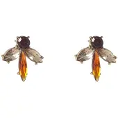 Go Dutch Label Oorknoppen Stone Stud Goud Bruin