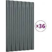 Super Merchant Dakpanelen 36 st 60x36 cm gegalvaniseerd staal antracietkleurig