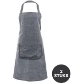 Tiseco Schort STELLA 70x85cm, SET/2, zwart