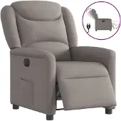 vidaXL Fauteuil verstelbaar elektrisch stof taupe