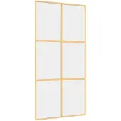 vidaXL Schuifdeur 102,5x205 cm helder ESG-glas en aluminium goudkleur