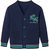 MINOTI Gebreid vest donkerblauw / groen / wit