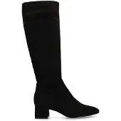 Manfield Zwarte stretch laarzen met hak | Maat 37