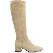 Manfield Beige stretch laarzen met hak | Maat 37
