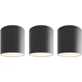 LEDVION - 3X LED Opbouwspot, Zwart ø90mm, IP54, GU10
