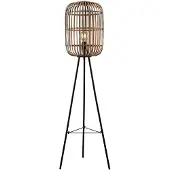 LINDBY Vloerlamp Canyana, hout licht, Woon-/ Eetkamer, Hout, Landelijk, vloerlamp hout