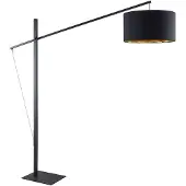Arcchio Booglamp - vloerlamp Mossa, zwart, Woon-/ Eetkamer, metaal, Modern, booglamp